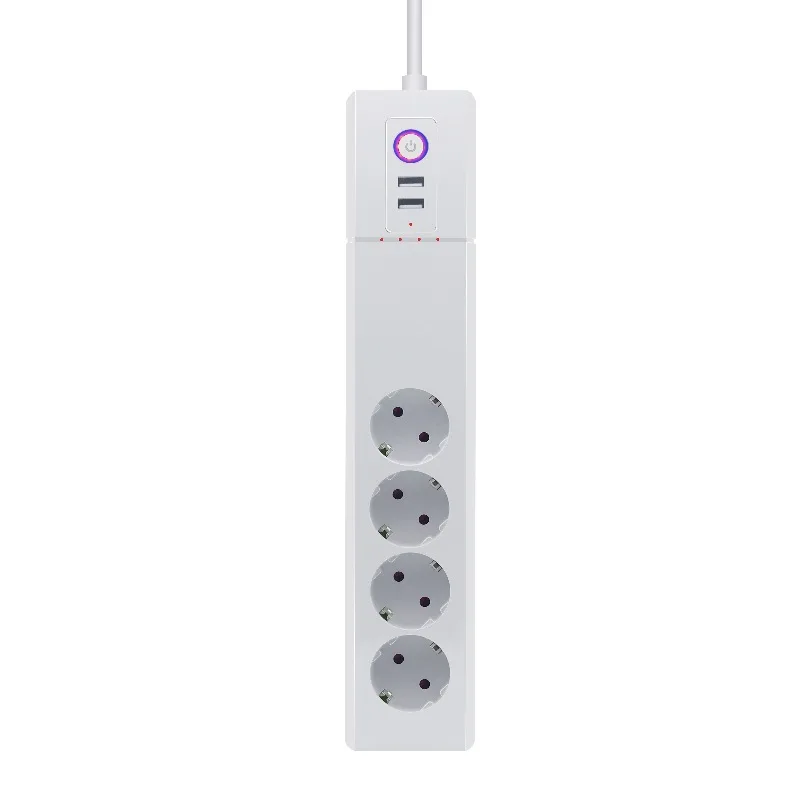 Tuya Zigbee Smart Surge Protector EU Zigbee Outlet With 4 Plugs and 2 USB Port Individual Control Works With Alexa Google Home