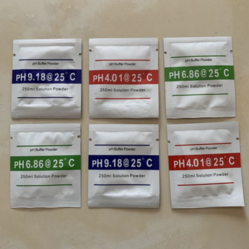 6pcs/Lot PH Buffer Powder 4.01 6.86 9.18 Calibration Point Solution Measure For PH Test Meter