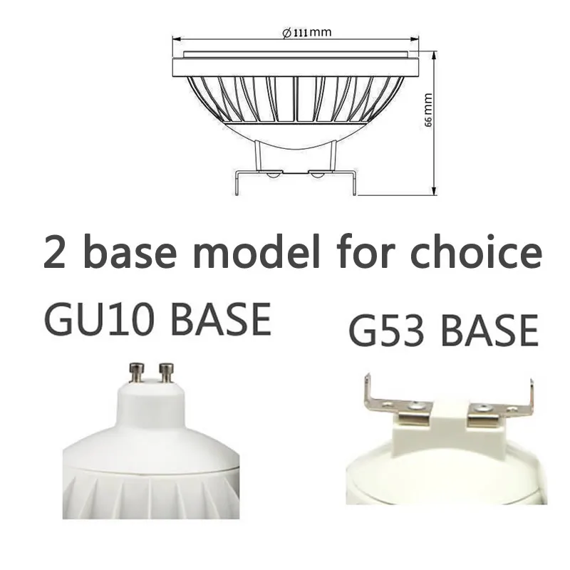 Foco LED súper brillante AR111, lámpara descendente QR111, G53, GU10, Base AC 220V, blanco cálido y frío de alta calidad