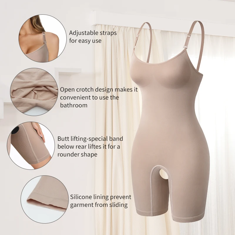 Women Full Body Shaper Firm Tummy Control Shapewear Bodysuit Waist Trainer Cincher Corset Tummy Control Thigh Slimmer Shapewear