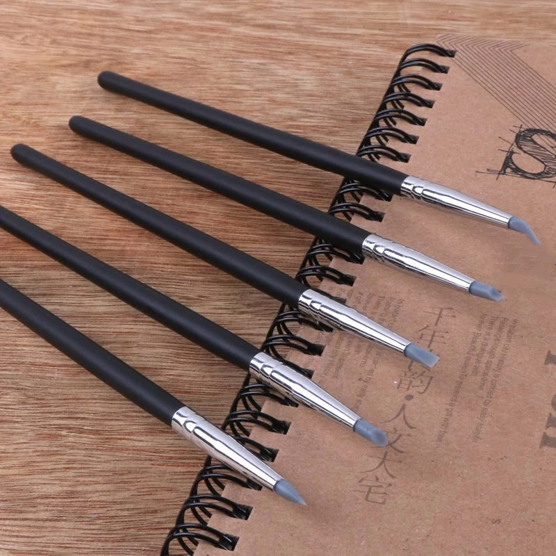 Pinceles de goma con punta de silicona para pintura, herramientas de modelado de escultura de arcilla, punta de goma para tallado de pintura, 3mm/8mm, 5 unidades