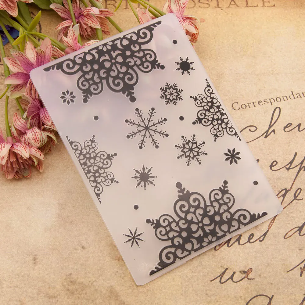 KSCRAFT Snowflake Plastic Embossing Folders for DIY Scrapbooking Paper Craft/Card Making Decoration Supplies