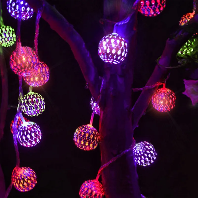 Garlands LED Fairy Morocco Ball Globe Waterproof Holiday String Light Decoration Garden Yard Patio Party Wedding Christmas Trees