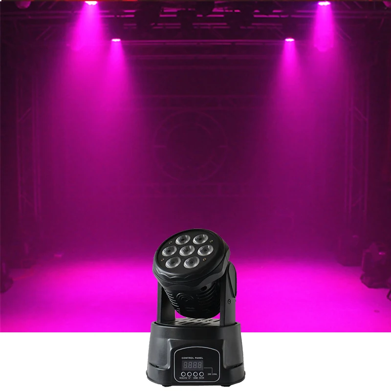 

Dj Light 7pcs RGBW 4 IN 1 Mini Led Moving Head Light Led Stage Effect Use For DJ Bar Club Disco Party Wash Background