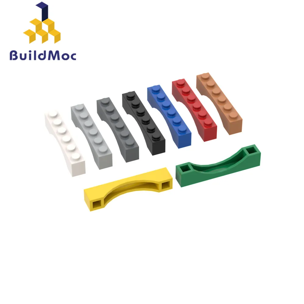 10PCS MOC Blocks 3455 1X6 arched brick For Building Blocks Parts DIY Construction Classic Brand gift Toys for children