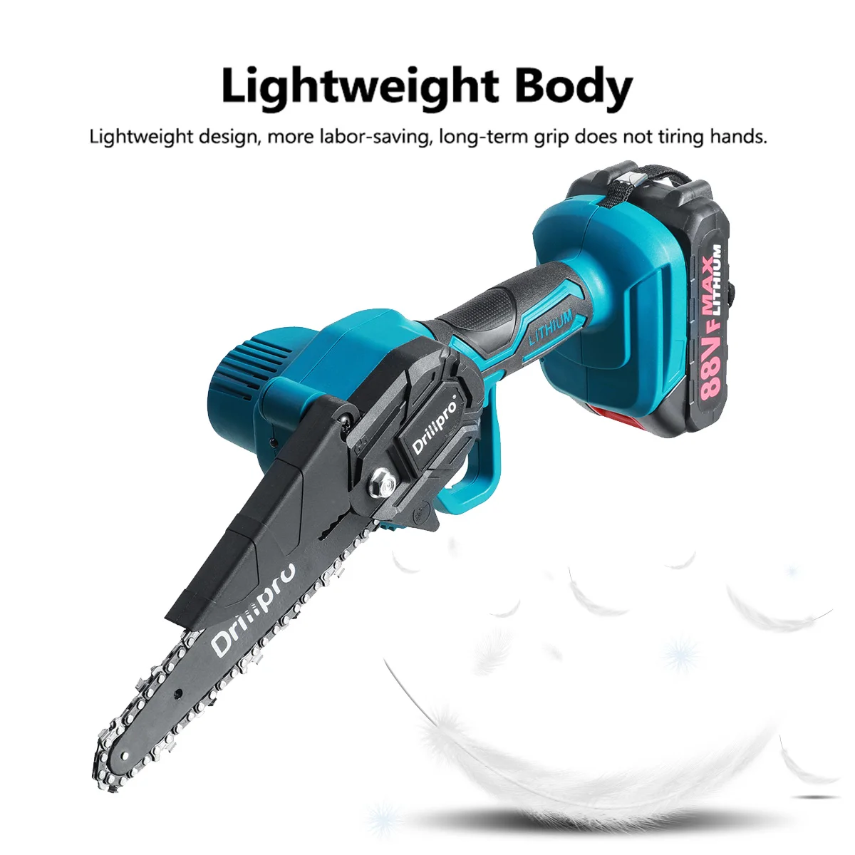 Drillpro – Mini scie à chaîne électrique sans fil de 6 pouces, pour Makita, batterie 18V, outil de jardinage pour le travail du bois