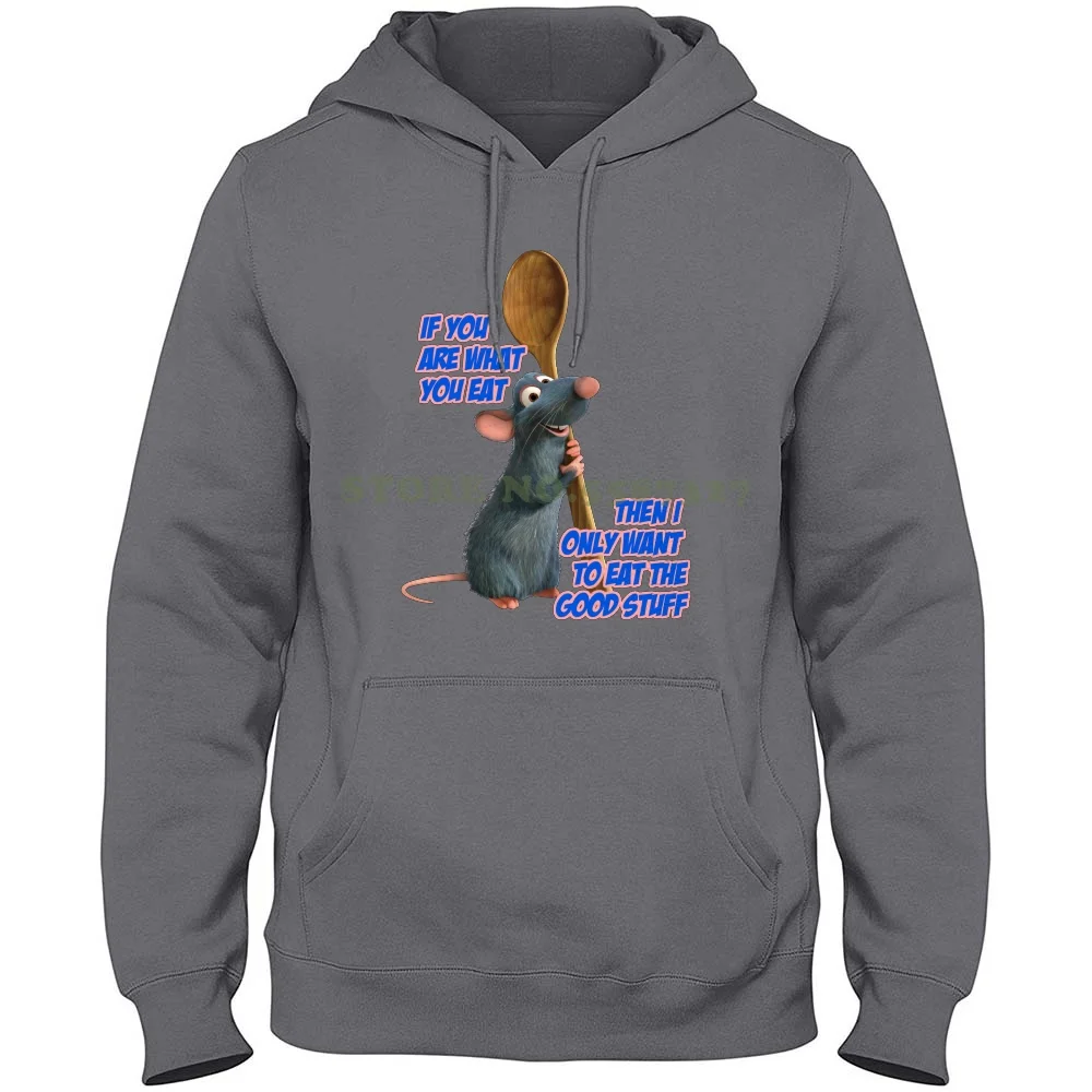 Remy From Ratatouille 100% Pure Cotton Hoodie T-Shirt Remy Ratatouille Mouse Cook Chef Linguini Colette Quote Line You Eat Good