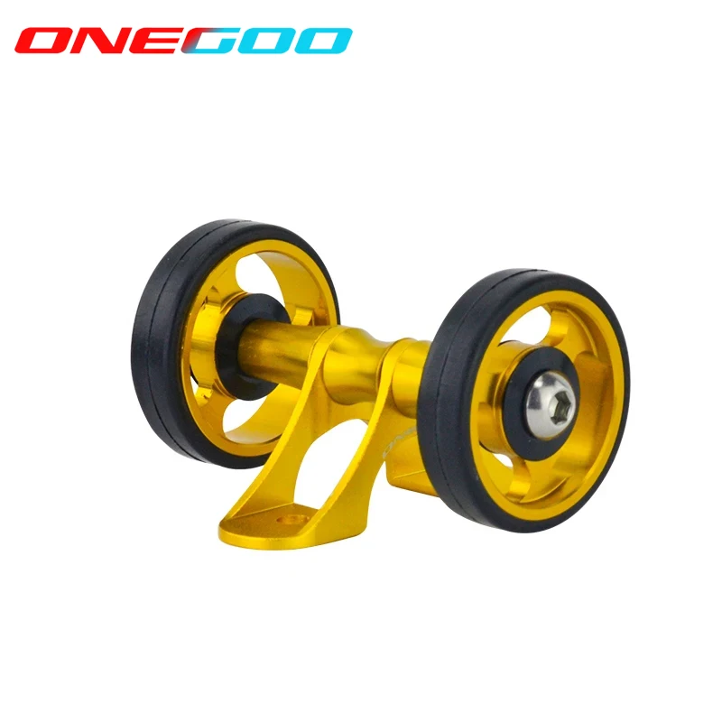 ONEGOO Easy Wheel For Brompton Folding Bike Sliding Fender Wheel Lightweight Aluminum Alloy Single Wheel Double Wheel Set 4Color