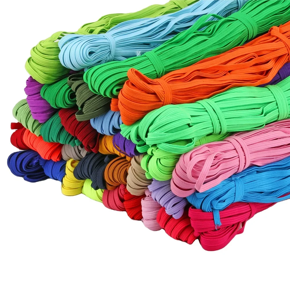 6mm Colorful High-elastic Elastic Bands Rope Rubber Band Line Spandex Ribbon Sewing Lace Trim Waist Band Garment Accessory 5M