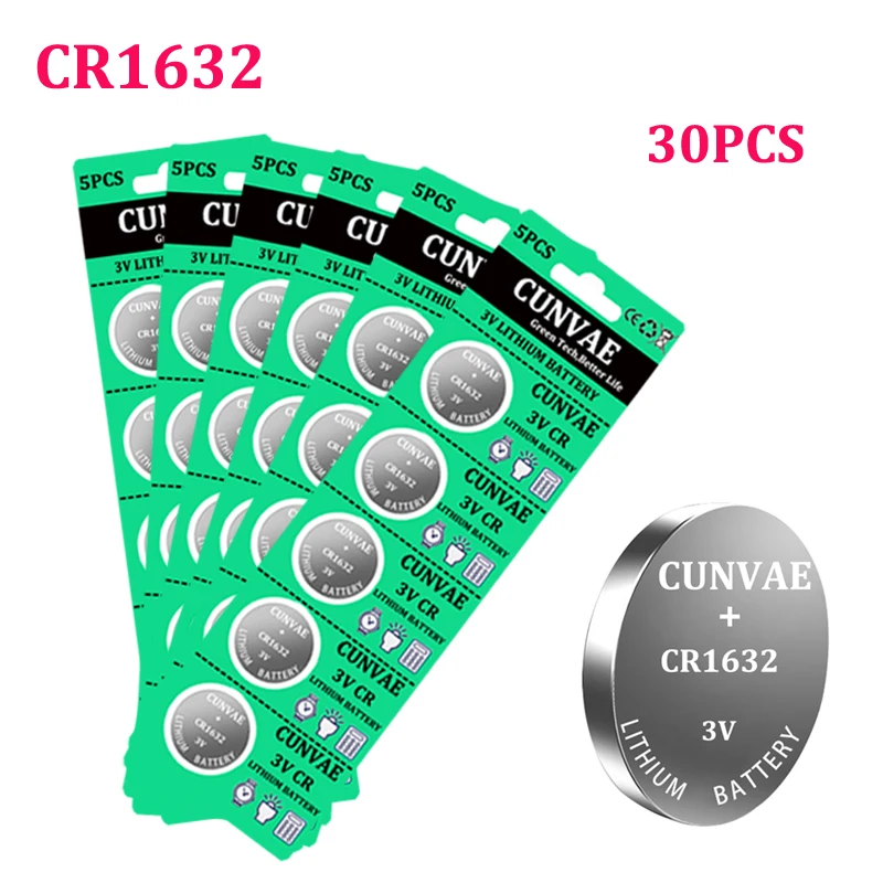 30pcs CR1632 CR 1632 3V Li-ion Lithium Battery DL1632 BR1632 ECR1632 GPCR For Toy Calculator Watch Button Cell coin batteries