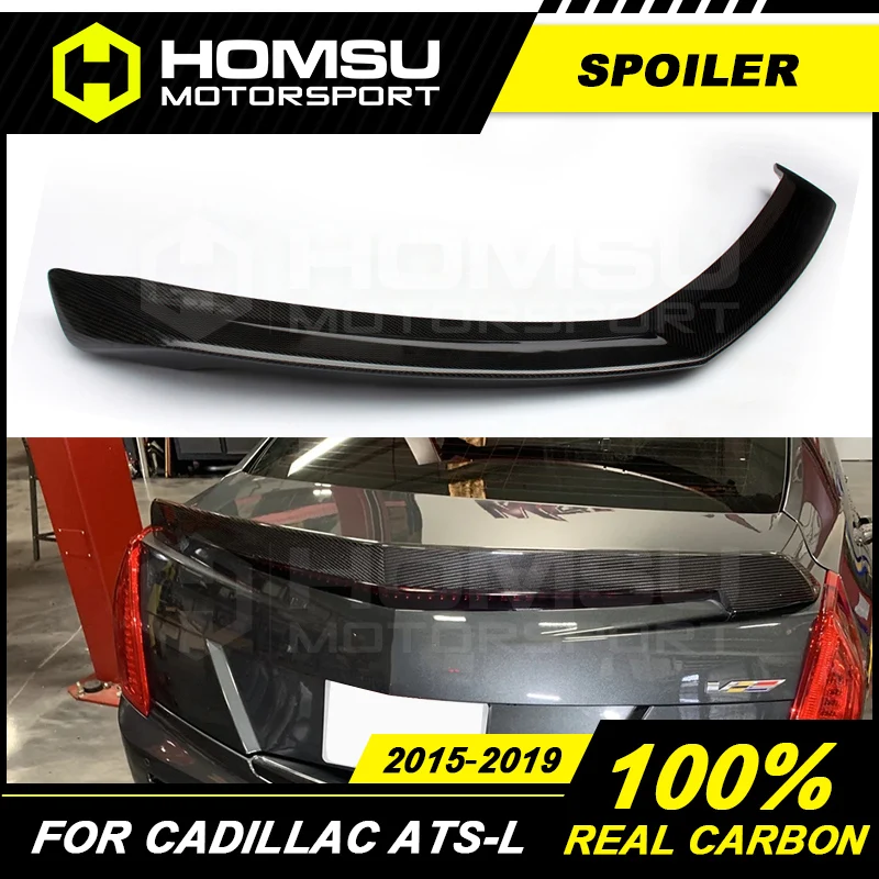 Vst Stijl Carbon Spoiler Voor Cadillac ATS-L Spoiler Carbon Fiber Rear Vleugels Auto Styling 2015-2019