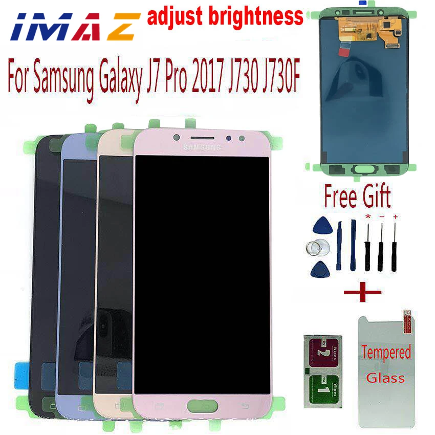 

IMAZ Adjust Brightness 5.5" For Samsung Galaxy J7 Pro 2017 J730 J730F J730G J7 2018 LCD Display Touch Screen Digitizer Assembly