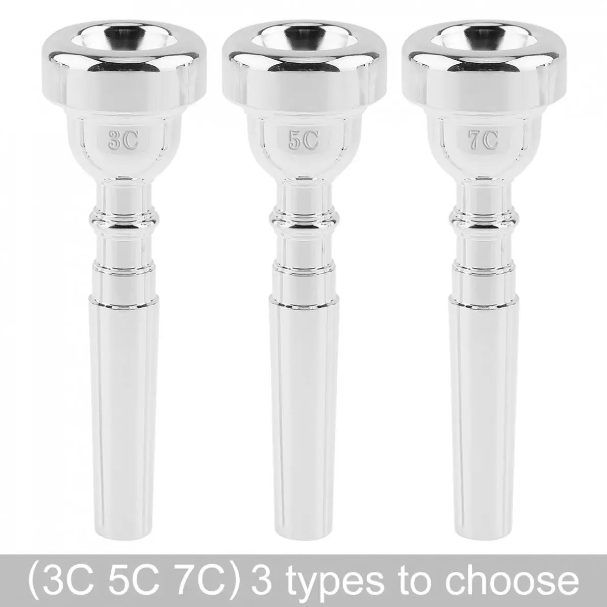 

Trumpet Mouthpiece 3C 5C 7C Silver Plated Copper Alloy Professional Trumpet Mouthpiece with Rich Tone