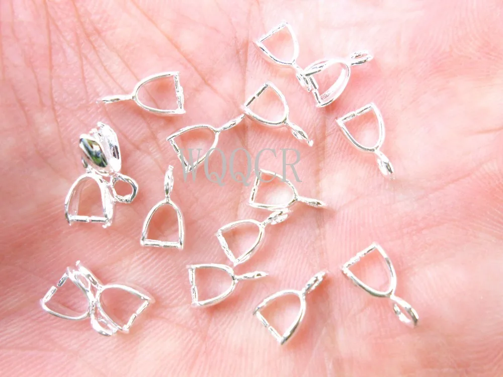 Free Shipping 100PCS wholesale 925 silver full of jewelry results bail connector with clip clip pendant linker