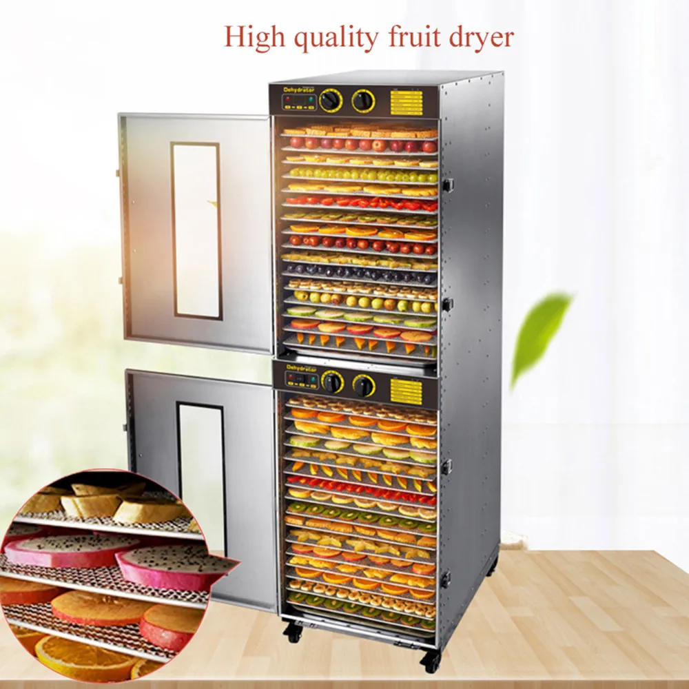 32 Layer Commercial Professional Fruit Food Dryer Stainless Steel Food Fruit Vegetable Pet Meat Air Dryer Electric Dehydrator