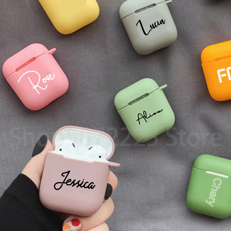 Customize Name/Picture Airpods 2 Pro Case For AirPod 1 Soft TPU Luxury Cover Fundas Airpods Case Earphone Accessories Customized