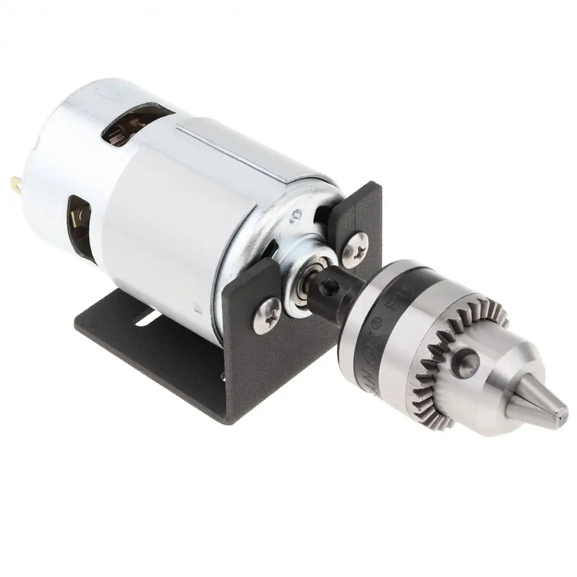 DC12V Electric Motor 5A -24V 3A Power Supply 3.175mm Round Shaft Lathe Press Motor with Drill Chuck and Mounting Bracket