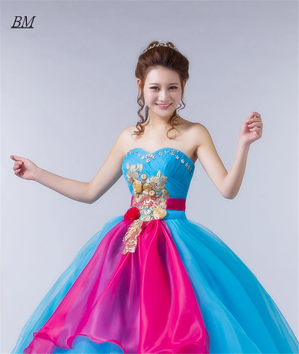 BM luksusowy kwiat Quinceanera sukienki 2021 suknia zroszony Prom 16 urodzinowe paradne suknia wieczorowa Vestidos De Quinceanera BM780