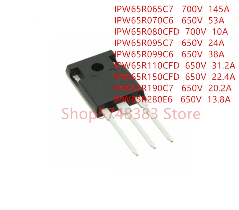 

10 шт./лот IPW65R065C7 IPW65R070C6 IPW65R080CFD IPW65R095C7 IPW65R099C6 IPW65R110CFD IPW65R150CFD IPW65R190C7 IPW65R280E6 TO-247