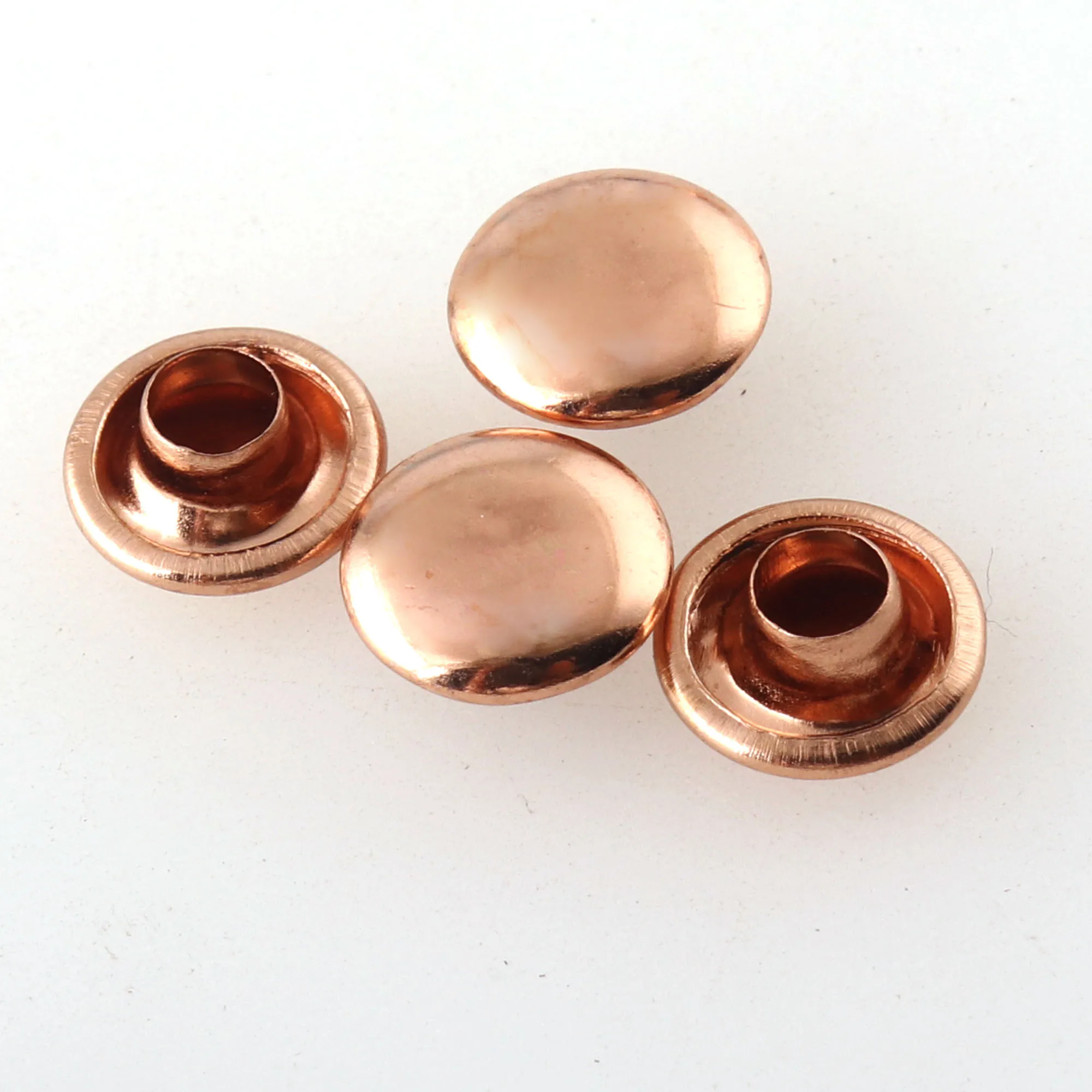 Rose Gold Rivet Studs Double Caps Rivets for Leather and Crafts Round Rivet Metal Buttons Used in Belts Leathers Bags 8 mm