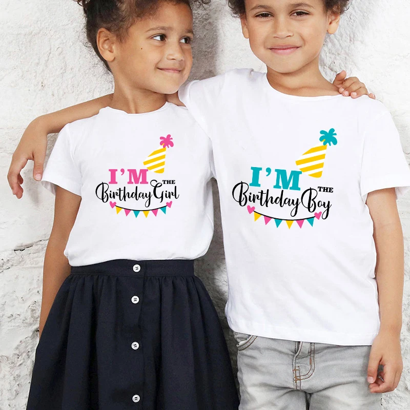 Family Matching T-shirts Dad Mom Boys Girls Birthday Tshirts Funny Summer Family Look Twins Birthday Party Tees Tops Outfits