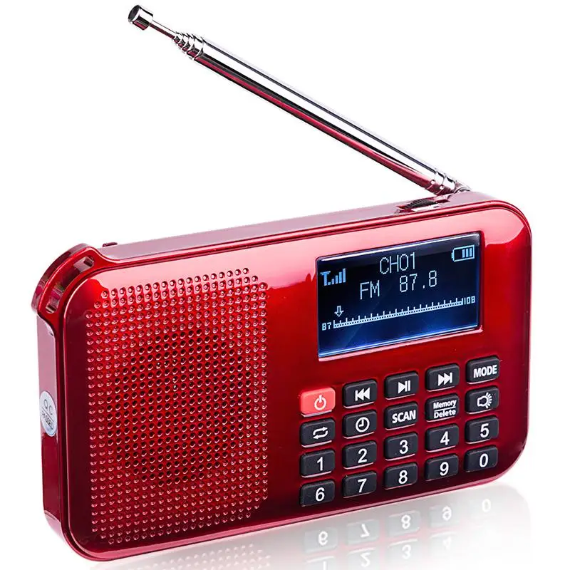 EONKO L-388 Solar FM Radio with TF USB AUX LCD Screen Display Lyric Power Bank