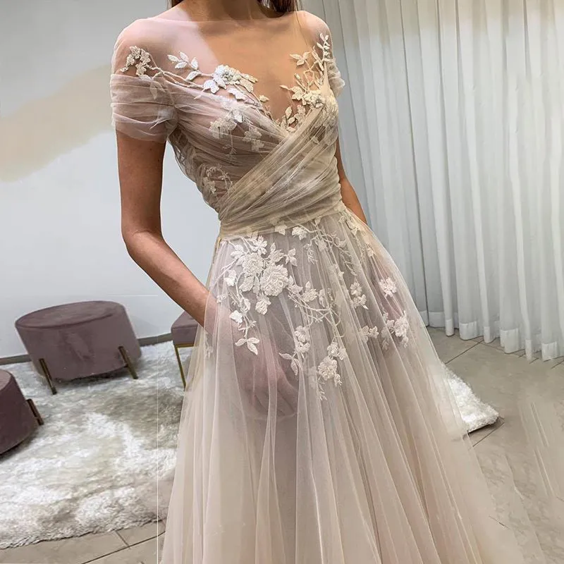 Vestidos De Novia bohemios De encaje con hombros descubiertos, traje De Novia con apliques, corte en A, talla grande, 2024