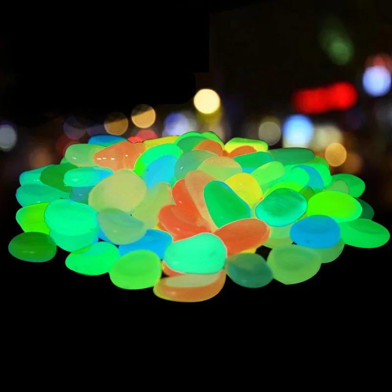 500Pcs Garden Pebbles That Glow In The Dark Luminous Garden Decoration Lawn Sidewalks, Luminous Stones