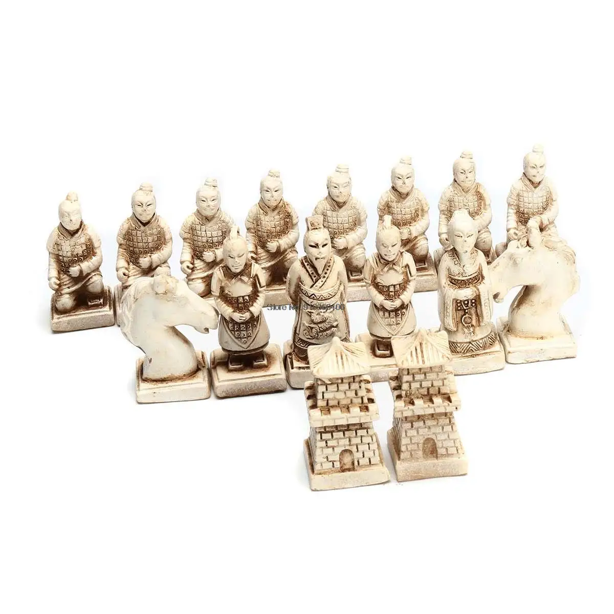 Classic Chinese Terracotta Warrior Wooden Chessboard Cartoon Characters Art Chess Board Game Teenager Adult Birthday Gift view 4