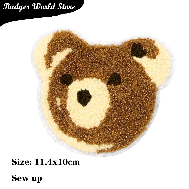 Rabbit Hat Bear Finger Polar-bear Chenille Icon Towel Embroidery Applique Patch For Clothing DIY Iron on Badges on the Backpack