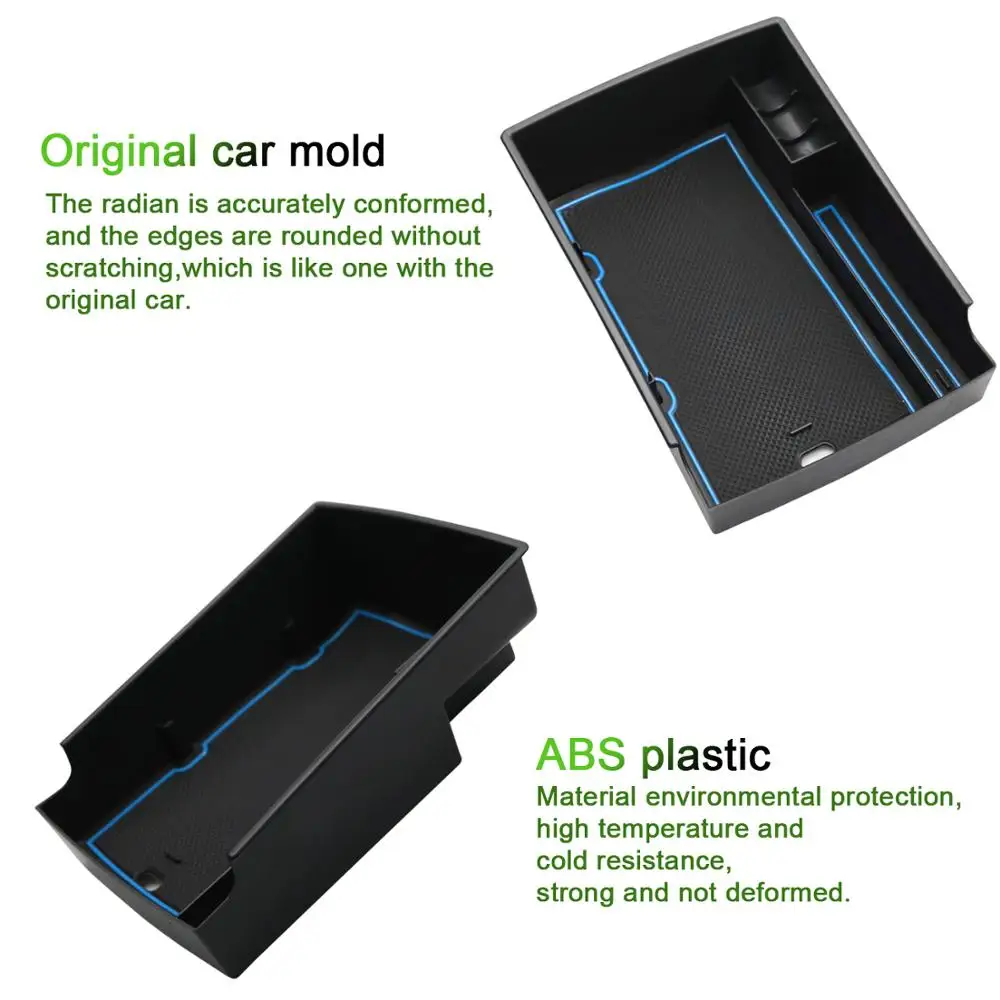 RUIYA-Caja de almacenamiento para apoyabrazos de coche para Kona Elektro/Kona EV 2020, recipiente de Control Central para coche, accesorios de almacenamiento Interior