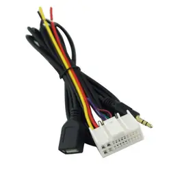 Car Audio Wiring HarnessCable Harness Plug Media Cable Adapter With USB AUX Line ForKIA K2K5 Sportage For HyundaiSonata