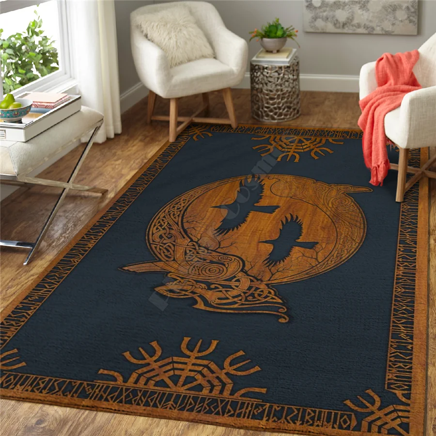 

Viking Eagle Area Rug 3D All Over Printed Non-slip Mat Dining Room Living Room Soft Bedroom Carpet 02