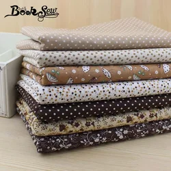 Booksew  7 pieces 50cm*50cm Cotton Fabric cheap Fat Quarter Bundle Vintage Brown Quilting Sewing Patchwork Tilda  FREE SHIPPING