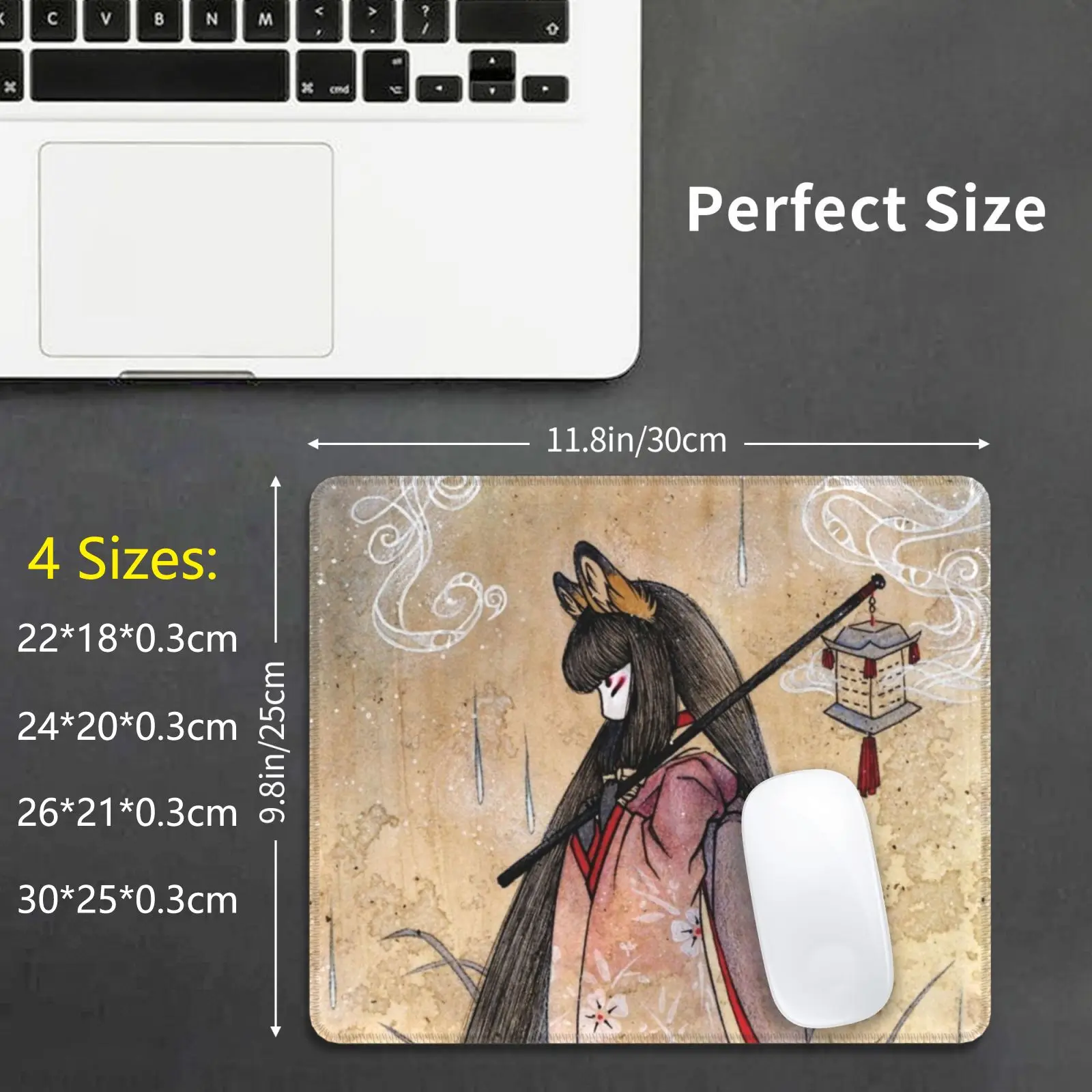 Bad Thoughts-Kitsune Fox Yokai Mouse Pad DIY Print Cushion Kitsune Fox Yokai Youkai Gumiho Kumiho Huli Jing