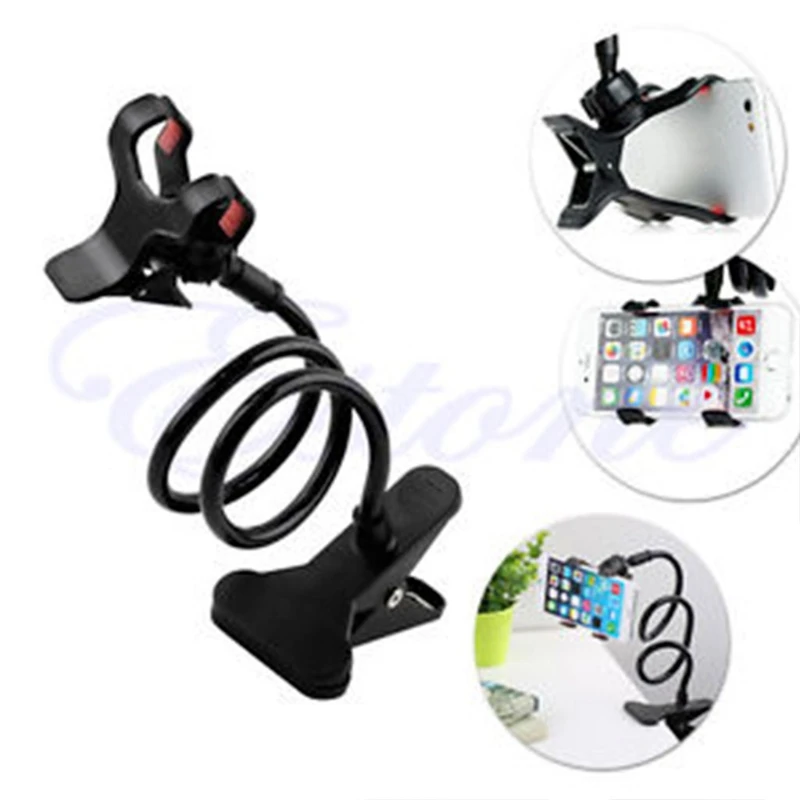 Universal Lazy Mobile Phone Gooseneck Stand Holder Stents Flexible Bed Desk Table Clip Bracket for Phone Flexible Holder Arm Hot