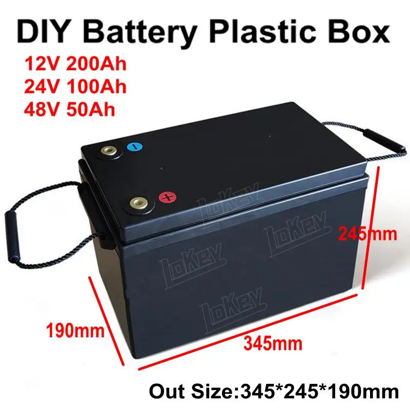 

DIY battery box 12V 24V 48V 80ah 100ah 120ah 180Ah 200Ah li ion lifepo4 LTO lithium diy battery waterproof plastic empty case