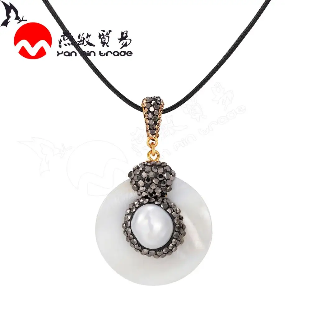 Round Natural Pearl Necklace Women Cubic Zircon Water Drop Freshwater Pearl Pendant Rope Necklace 2020 Bridesmaid Gift Jewelry