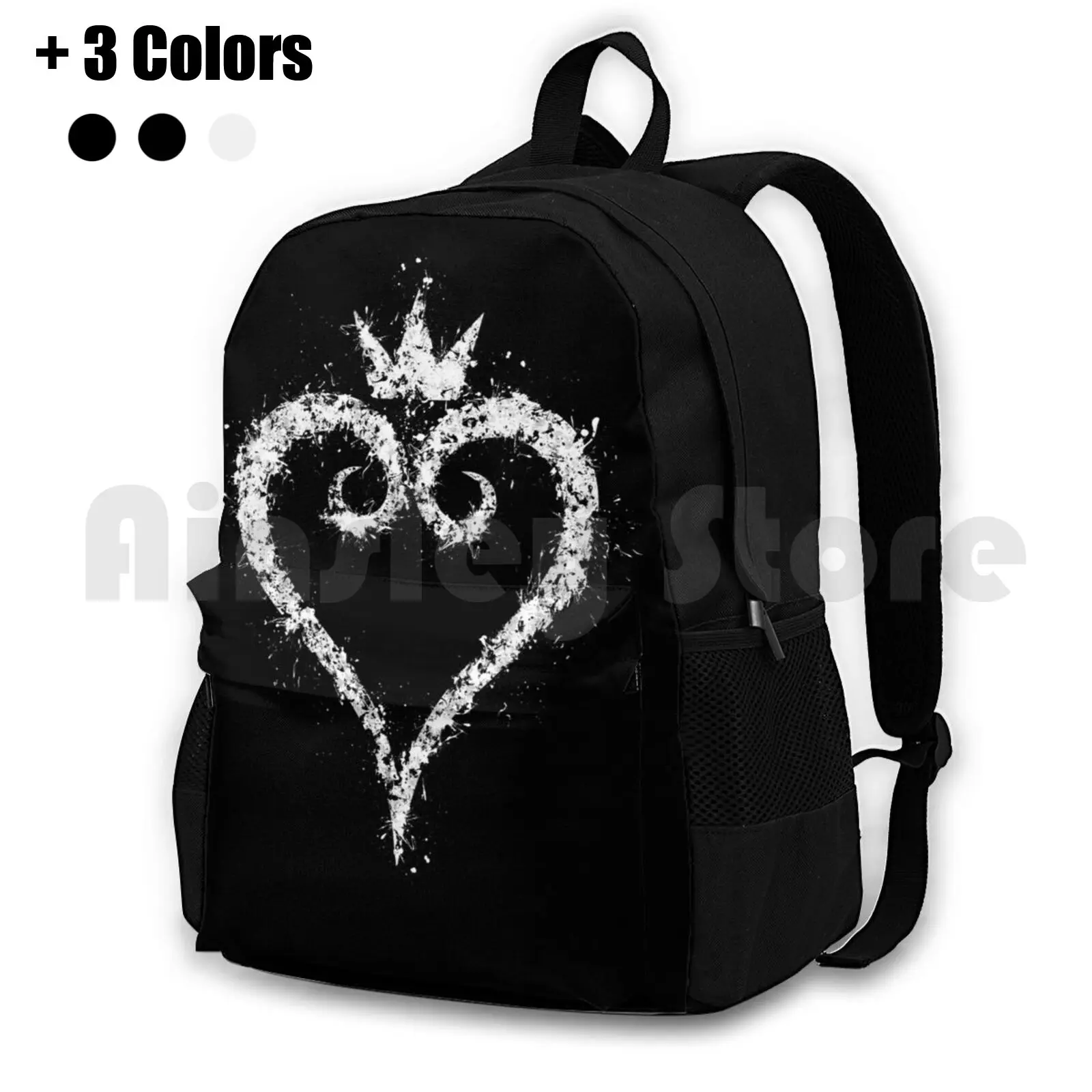 Kingdom Hearts Outdoor Hiking Backpack Riding Climbing Sports Bag Kingdom Hearts Video Game Gaming Symbol Heart Crown Sora