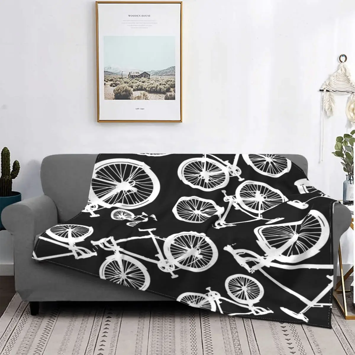 Bikes All The Time-colcha a cuadros para cama, manta térmica, 135