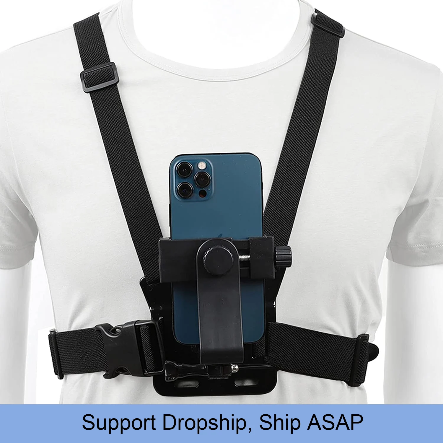 Telefone Chest Mount Harness Strap Holder Head Mount Correias para Xiaomi Huawei Samsung iPhone Plus Suporte Dropship Atacado