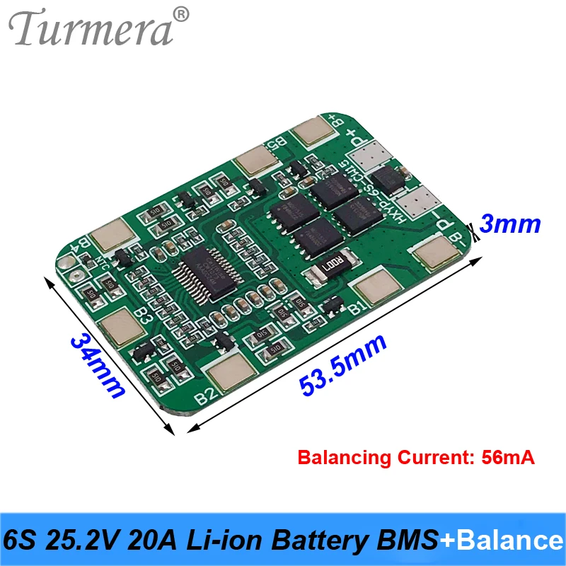 Turmera 6S 25,2 V 20A BMS Lithium-Batterie Bord mit Ausgleich für 25V Schraubendreher und 24V Massage gun Muscle Batterie Pack Verwenden A1