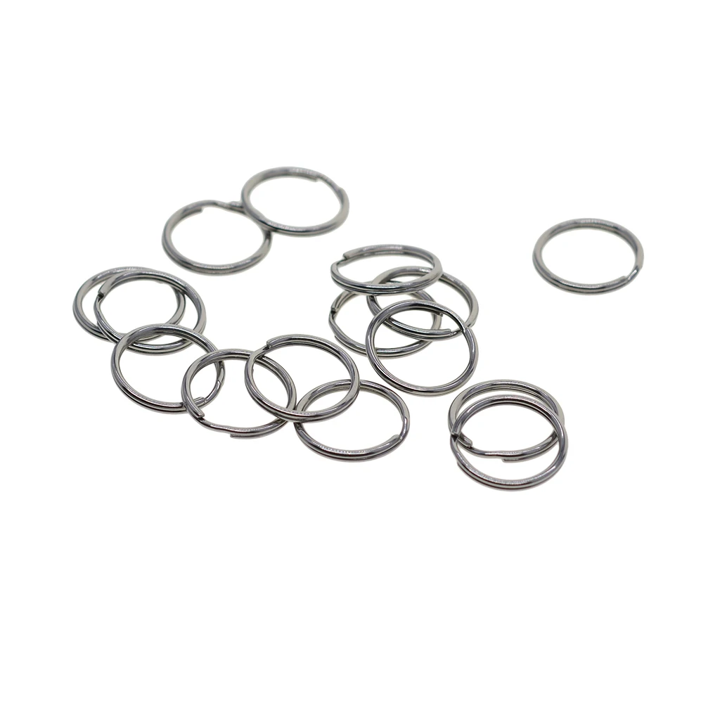 lot of 100 mini small 0.6 inch 15mm 304 Stainless steel round Circle Split Key Ringskeyrings keyring keychains DIY fishing