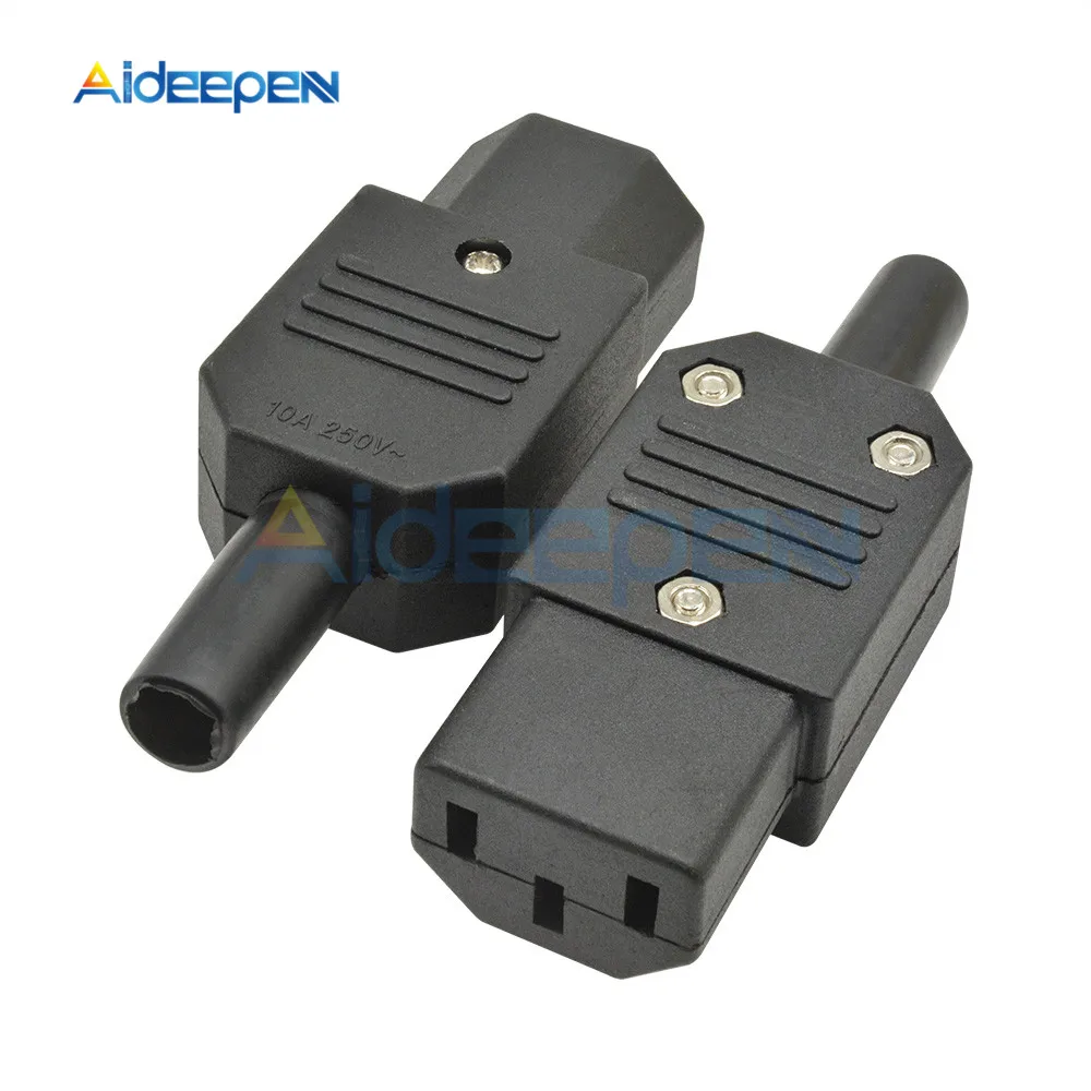 5PCS/Lot AC-013A AC 250V 10A Female Power Adapter 3 Terminals IEC320 C13 AC Power Connector 3 Pins Iron Core