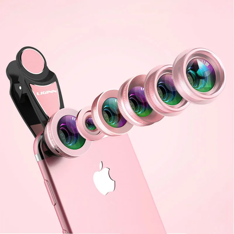 

Mobile phone lens 6-in-one set of high-definition fisheye wide-angle macro 2x external camera phone lens