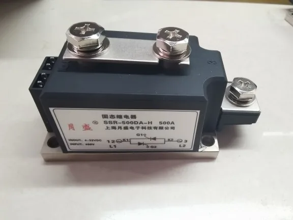 عالية الطاقة الصناعية الصف 500A تتابع الحالة الصلبة SSR-500DA-H تيار مستمر التحكم التيار المتناوب DC-AC