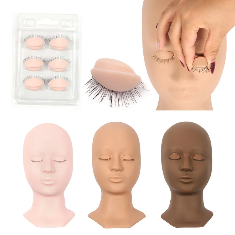 

Lash Training Mannequin Head With Removable Replacement Eyelids Kit Grafting Eyelash Extension Practice Tools Supplies