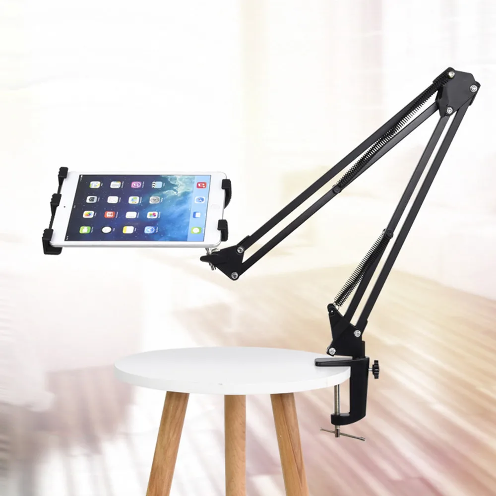 Universal Tablet Mount Lazy Pad Holder Universal Long Arm Bed Tablet Mount Mobile Phone Bracket Flexible Clamp Stand 2kg Loading