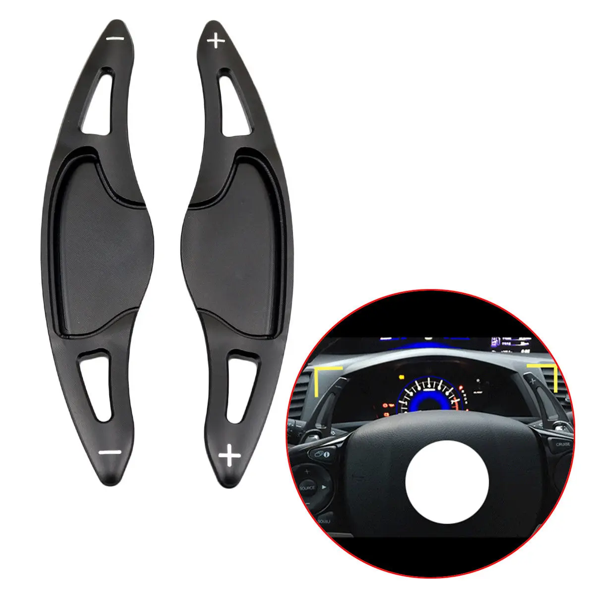 

2X Alloy Add-on DSG Shift Paddle Shifter Extention Steering Wheel Fit For Honda Civic CRV 2016 2017 Accessories