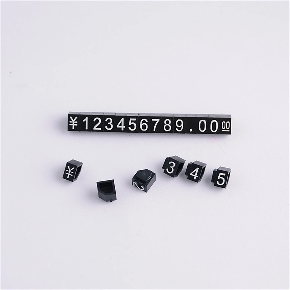 Combined Price Tag Kit Number Sign Digit Cubes Adjustable Stick For Clothes Phone Laptop Jewelry Showcase Counter Display